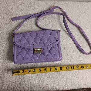 Lavender Quilted Crossbody Bag